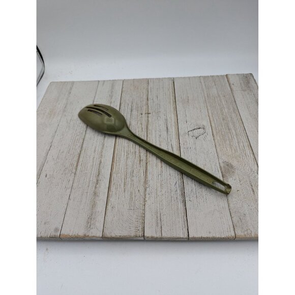 Vintage Foley #2 Olive Green Nylon Plastic Slotted Spoon 11" - Picture 4 of 7